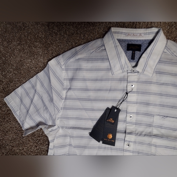 Good Man Brand White Striped Shirt Sleeve Button Down Shirt NWT - Picture 3 of 7